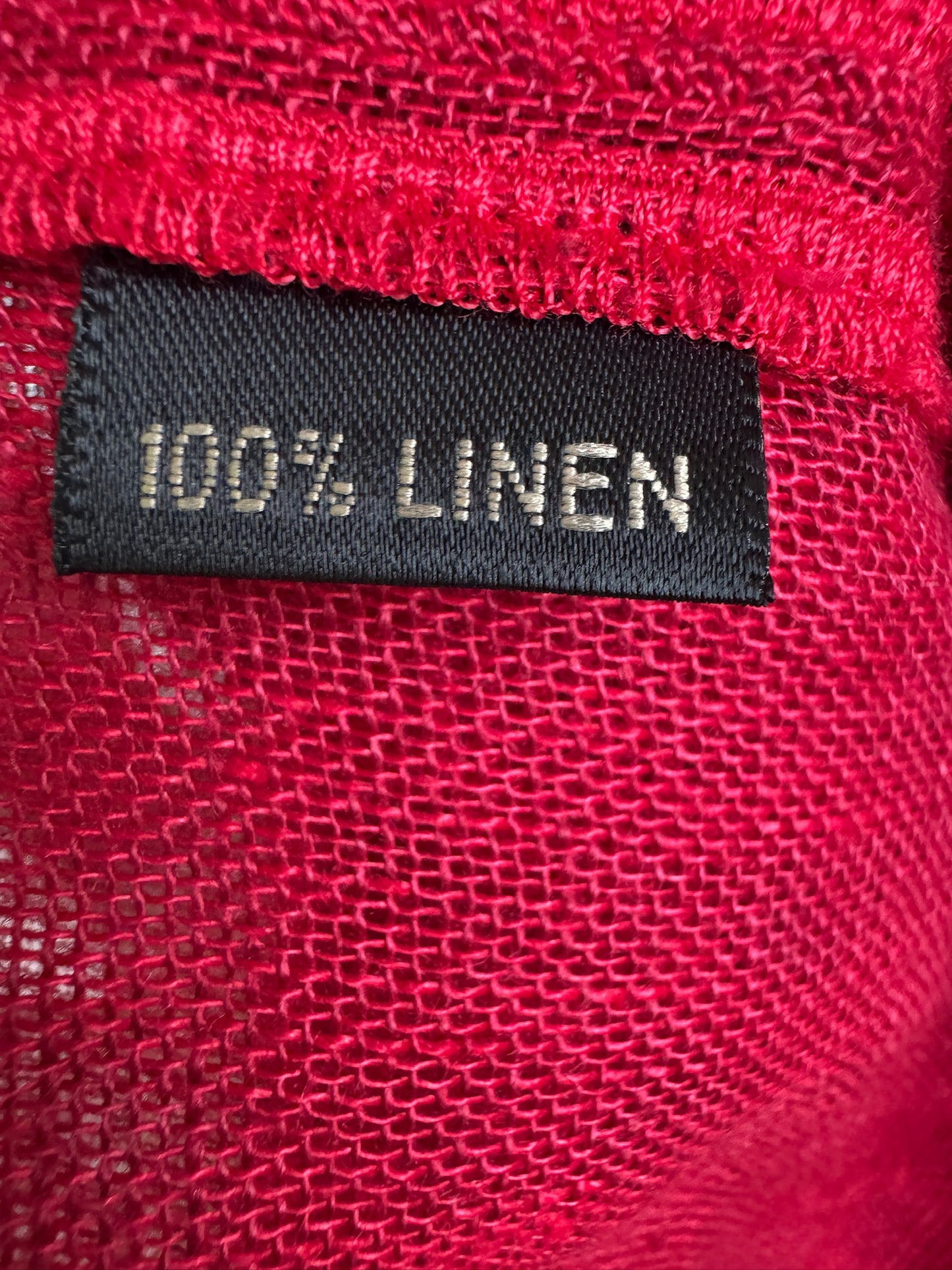 LILI 100% Linen Avant Garde Asymmetrical Kaftan Dress – Red - Size XL