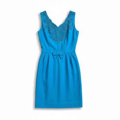 Vintage 1950’s Blue Sleeveless Cocktail Dress, size m
