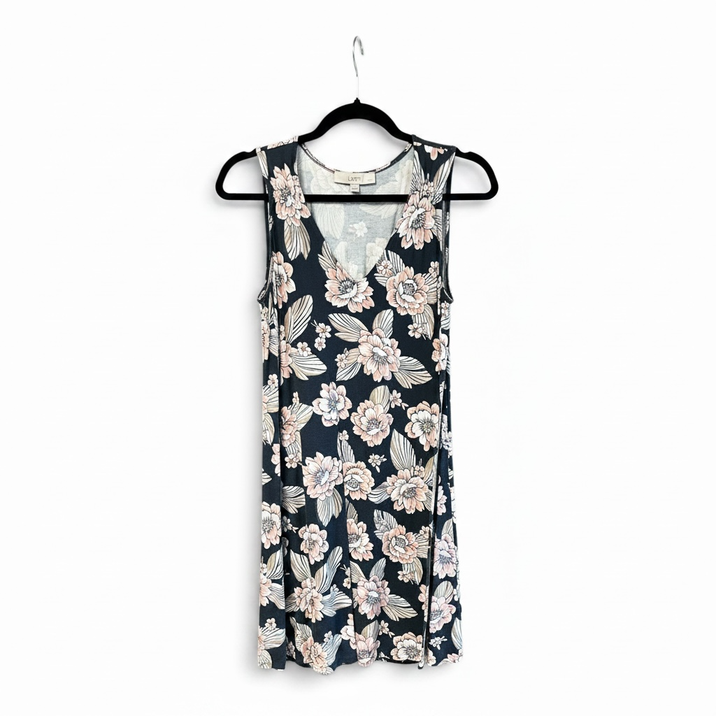 Loft Floral Mini Swing Dress, size petite small
