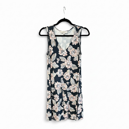 Loft Floral Mini Swing Dress, size petite small