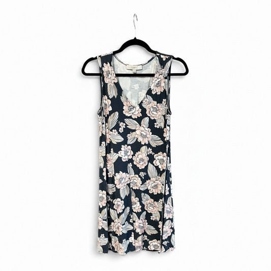Loft Floral Mini Swing Dress, size petite small