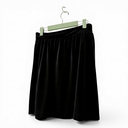 Loft Black Velvet Pull-On Skirt, Size XL