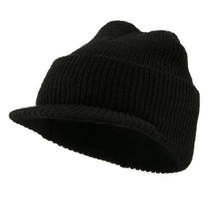 Military Wool Jeep Cap - Black