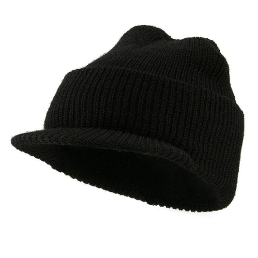Military Wool Jeep Cap - Black