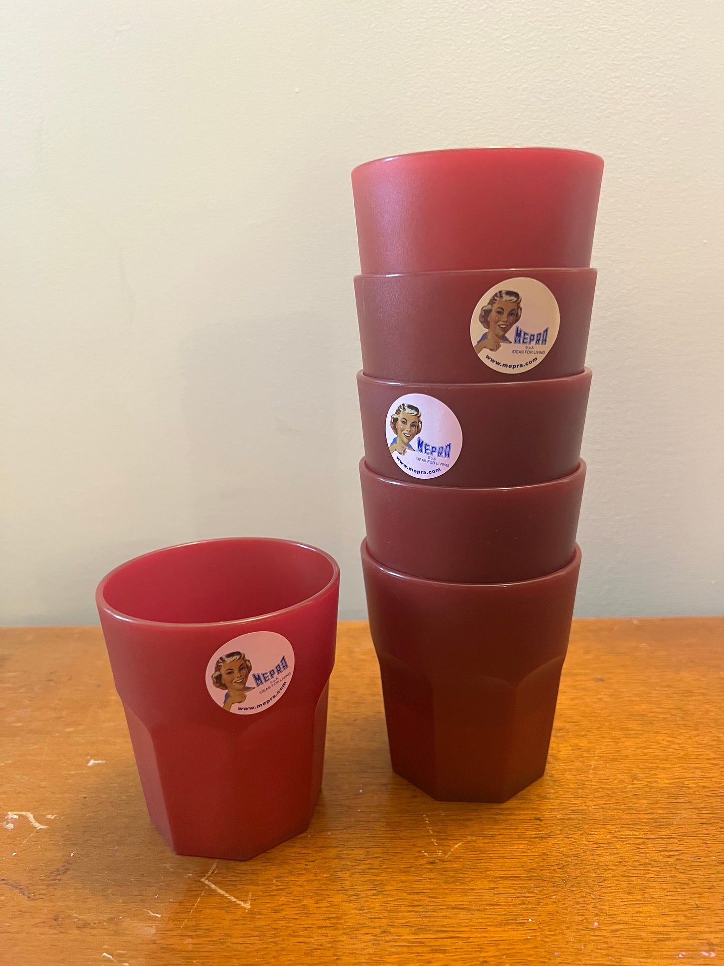 Mepra of Italy—6 Low Tumblers Set, cranberry