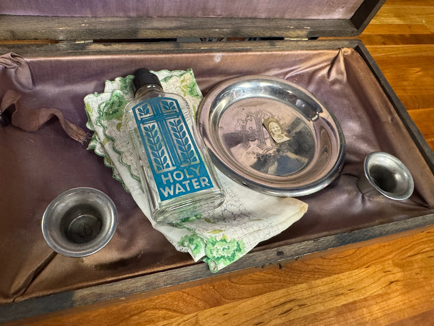 Vintage Catholic Last Rites/Sick Call Box With Photo