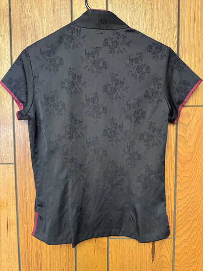Staud Black/Burgundy Blouse - size small