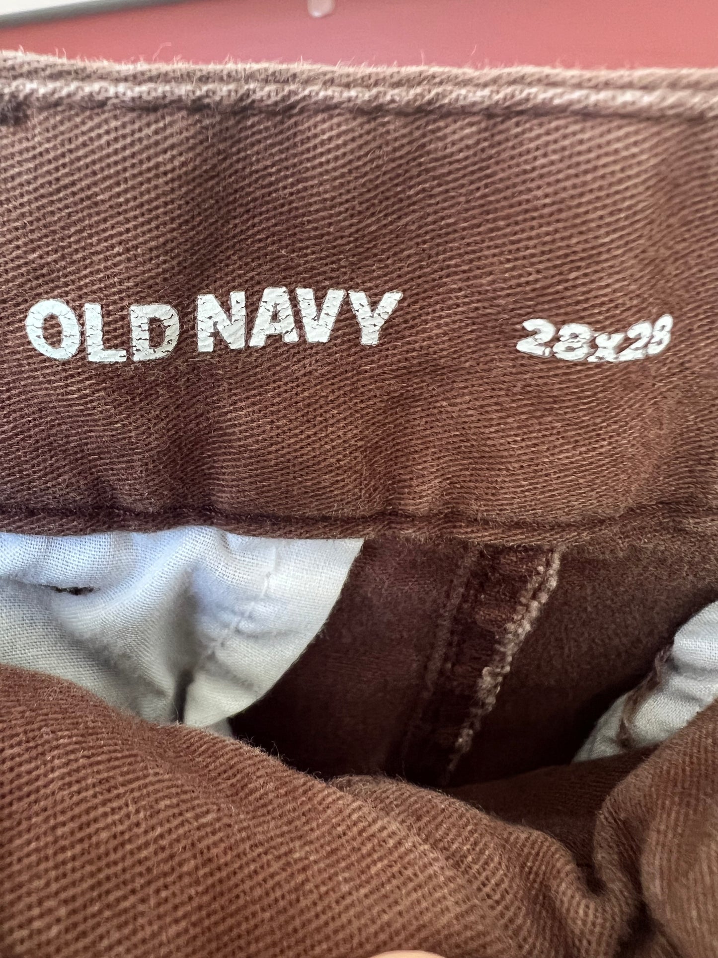 Old Navy Cut-Off Chino Brown Shorts, Size 28