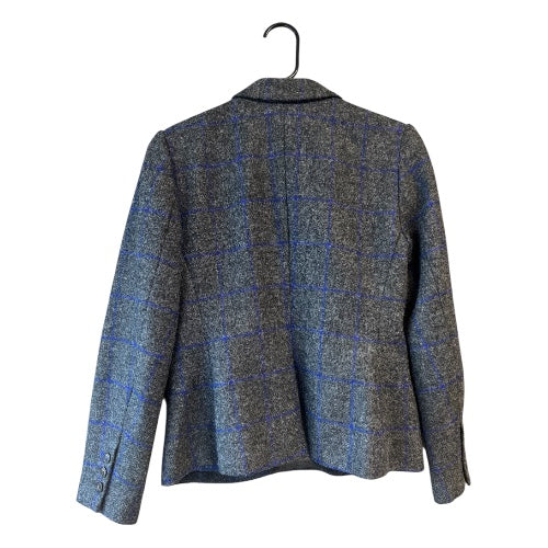 Boden Gray/Blue Wool Plaid Blazer, size 8p