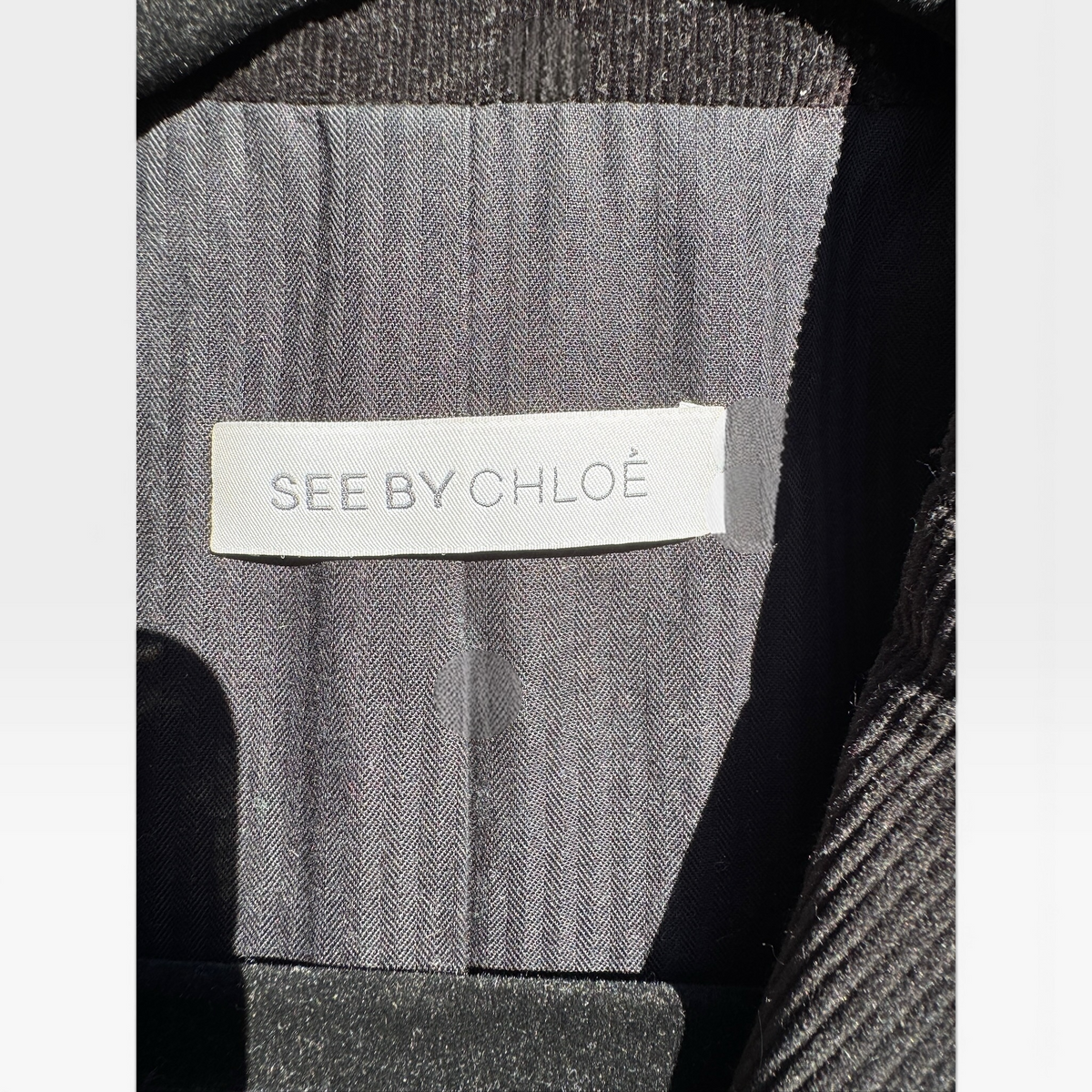 See By Chloé Vintage Preppy Black Corduroy Blazer, Contrast Trim, Size S