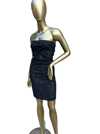 Vivienne Tam Vintage Black Lace Strapless Tube Dress, size 0