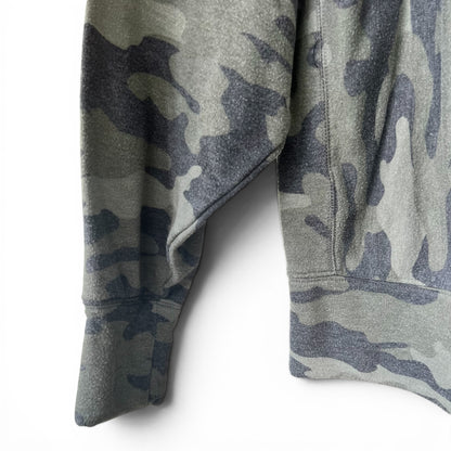 Express Camo Sweater Oversized Comfy Sweatshirt Green Camouflage, Size M