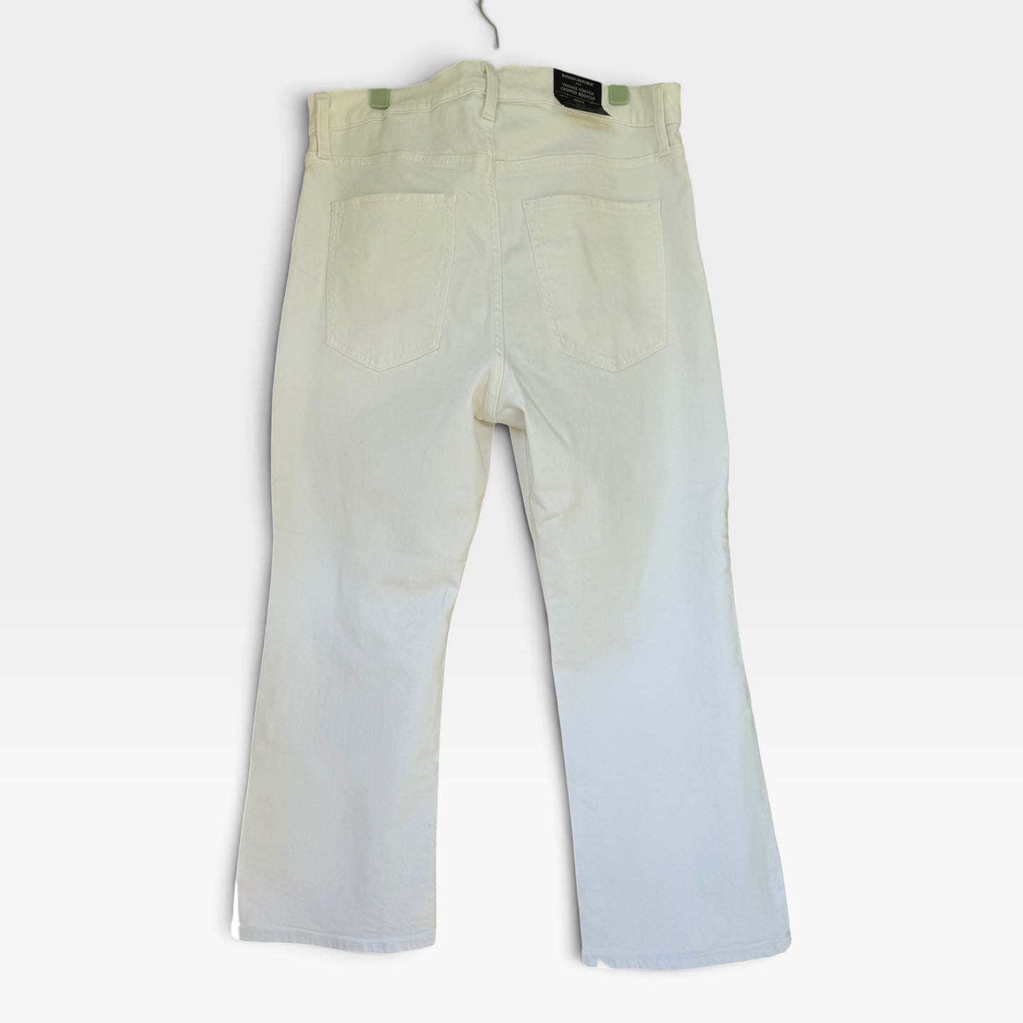 NWT Banana Republic Vintage Stretch Cropped Bootcut White Jeans, Size 16 (33)