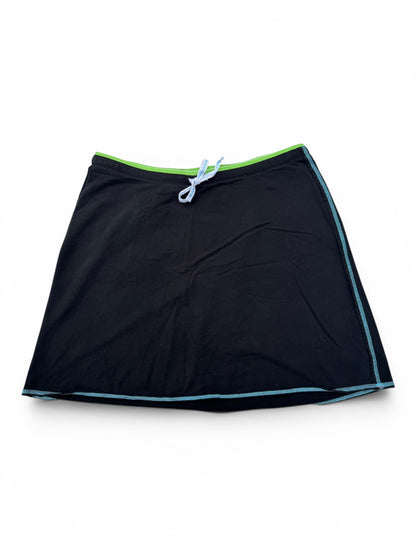 Hue Brand Black Everyday Tennis Mini Skirt With Contrast Stitch, Size XL