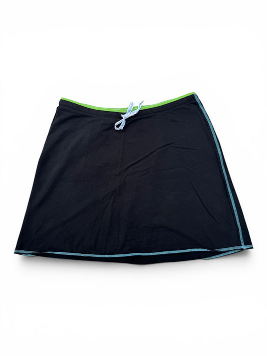 Hue Brand Black Everyday Tennis Mini Skirt With Contrast Stitch, Size XL