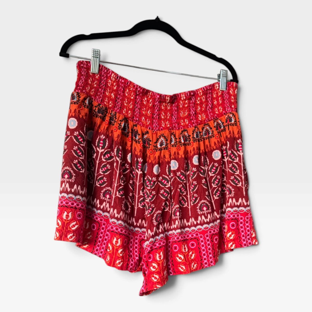 Anthropologie Shorts, Wide-Leg, Ruched, Pull-On, Elastic Waist, Size L