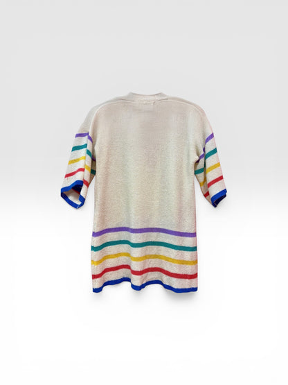 Vintage Sweater with Rainbow Stripes by Sheridan Creations, size m/l