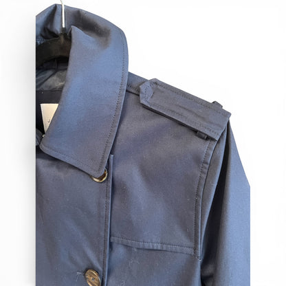 JODHPUR Navy Blue Trench Jacket Womens Size 36 Double Breasted Lightweight Coat