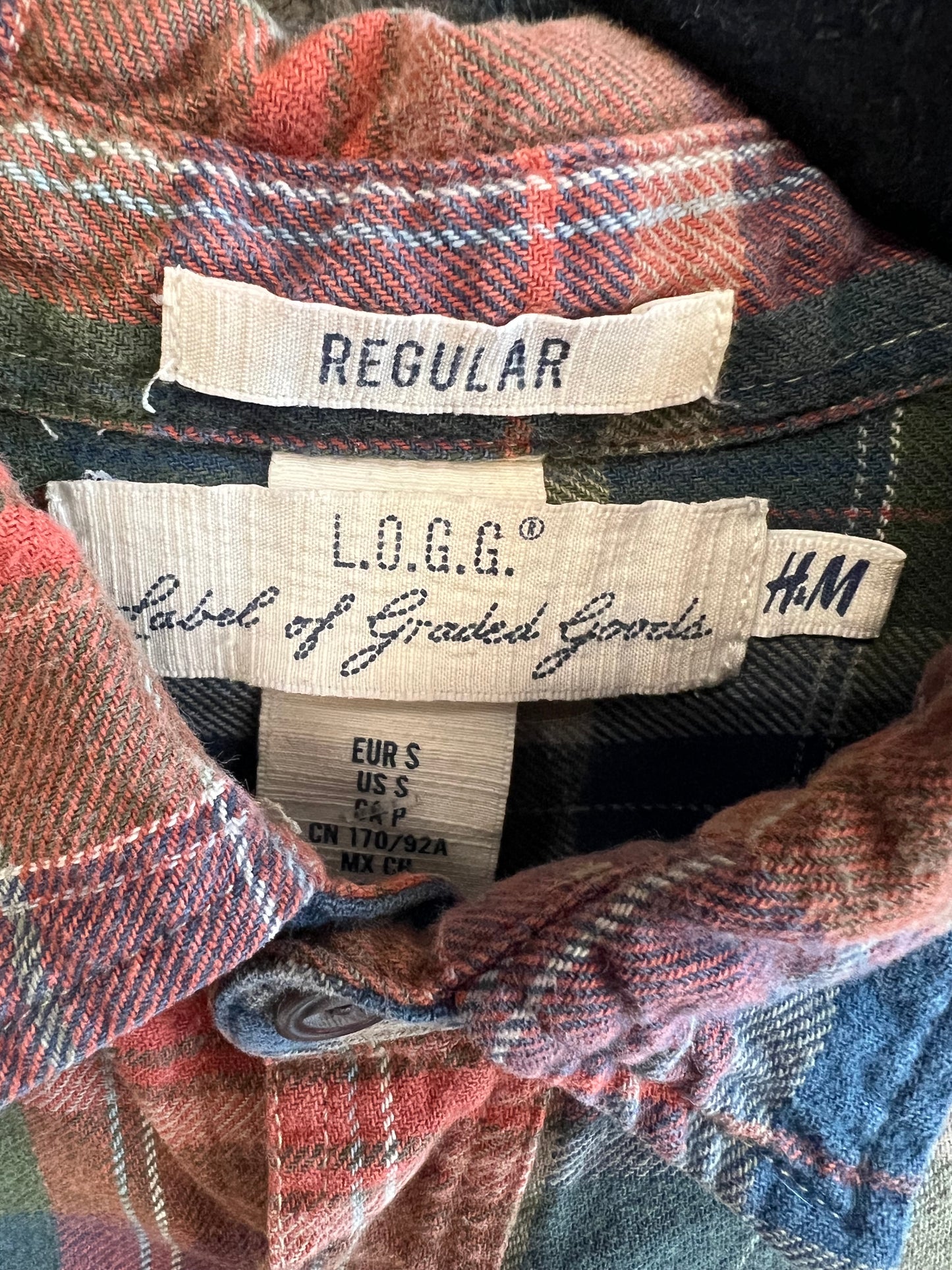 L.O.G.G. H&M Y2K Flannel Button Down Shirt, size s