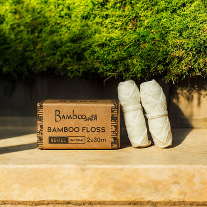 Natural White Bamboo Floss Refill 2 Pack | Sustainable | Zero Waste
