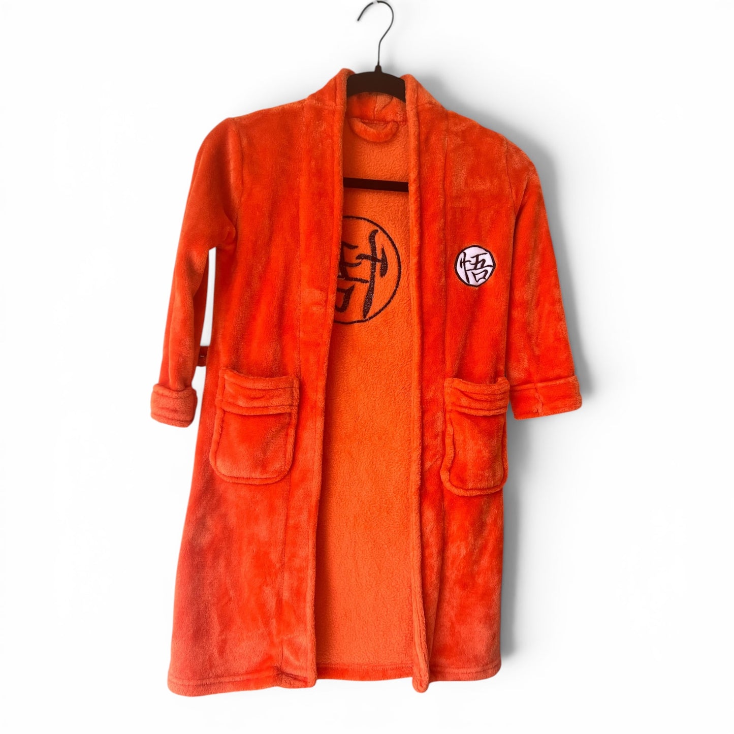 Dragon Ball Z Orange Fuzzy Children’s Bathrobe, Kids Size XS/S