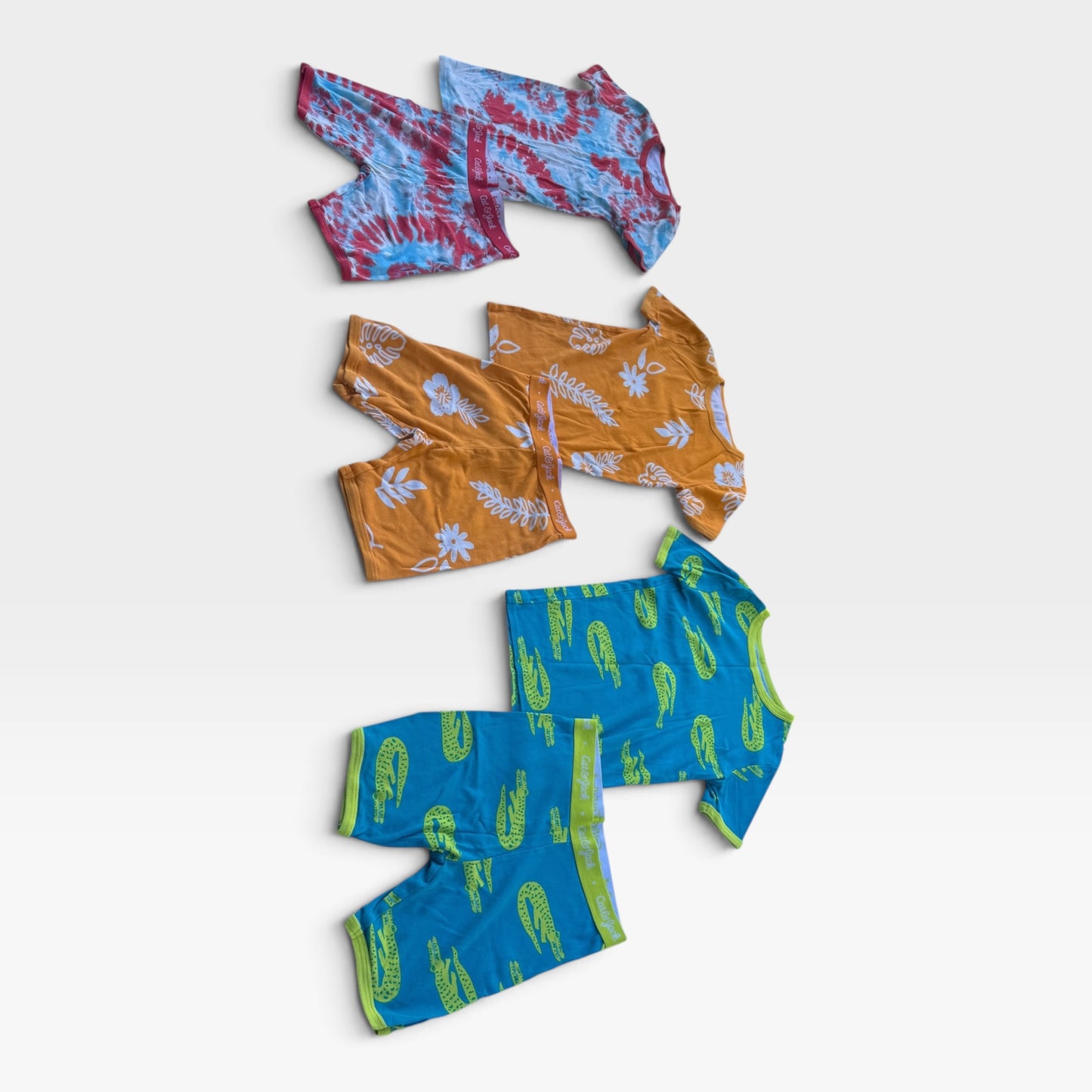 Bundle | Three Matching Sets of Kids Cat & Jack Pajamas | 100% Cotton | Size 8