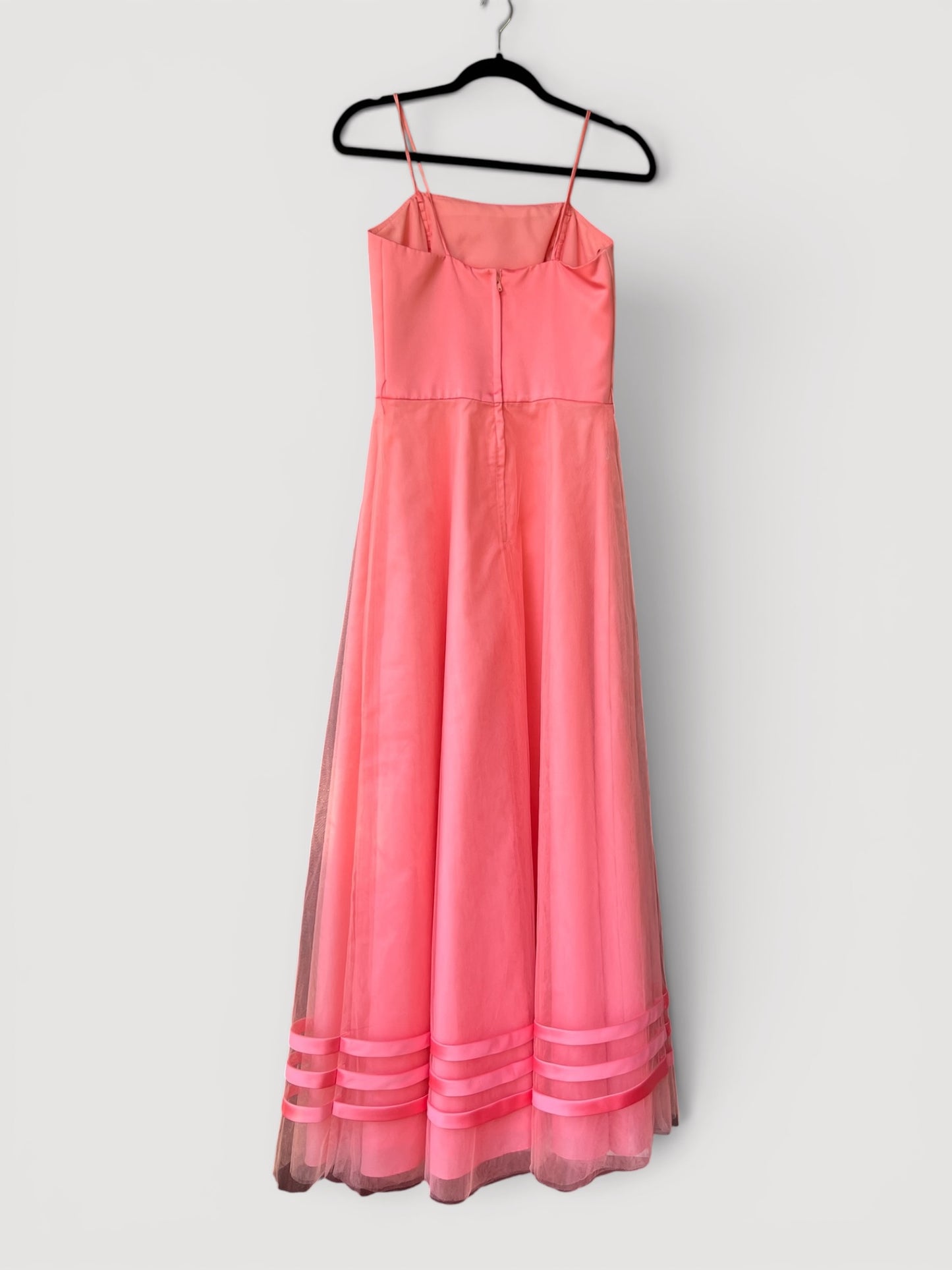 Vintage 90s Y2K Formal Peach / Pink Ankle-Length Dress, Size XS