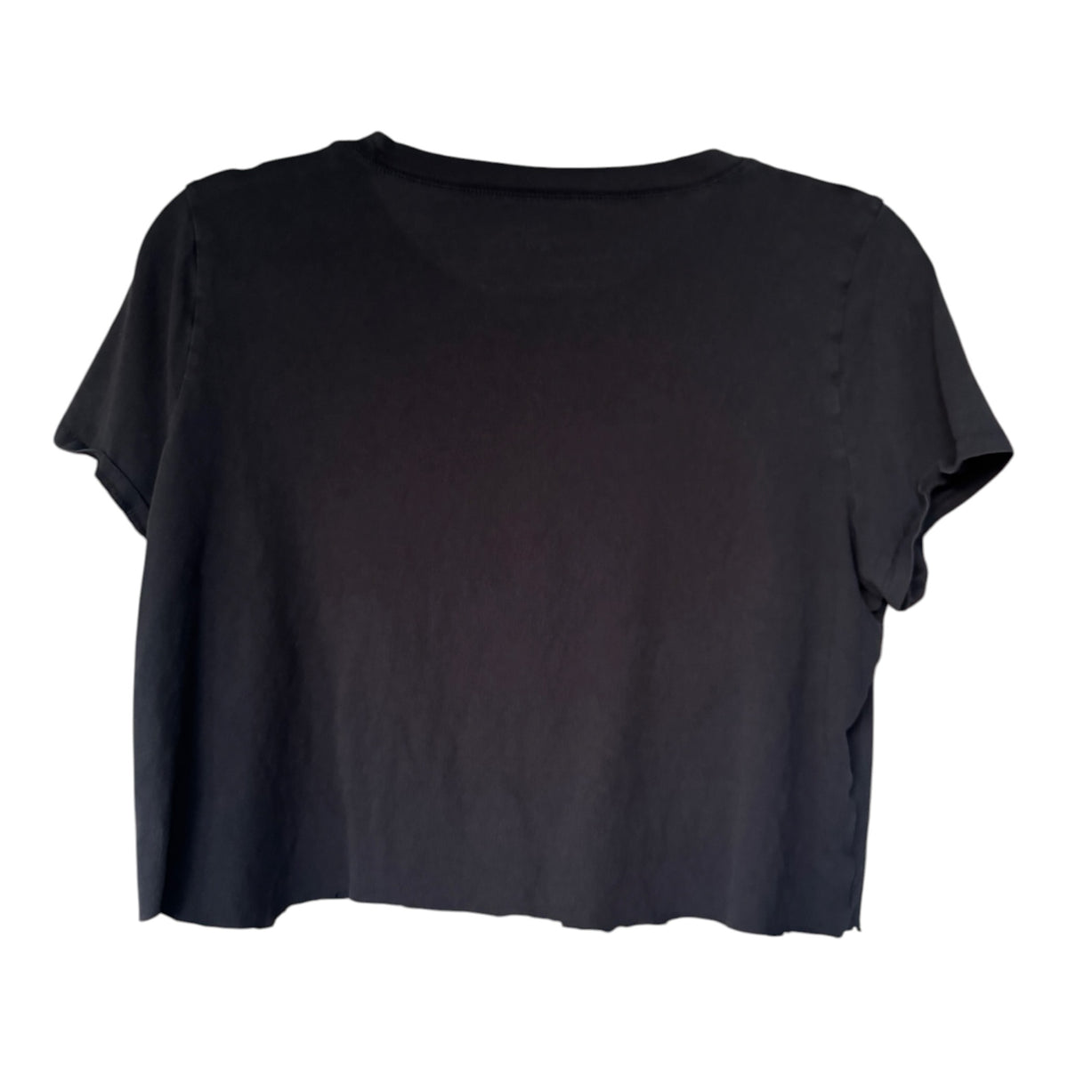 Madewell Black Cut-Off Crop Top T-Shirt, Size M