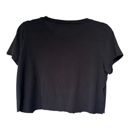 Madewell Black Cut-Off Crop Top T-Shirt, Size M