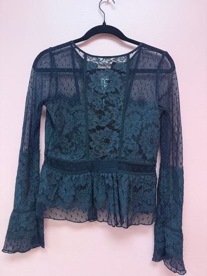 Free People Sheer Lace Top size XS