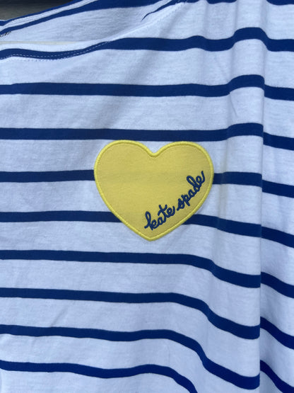 NWT Kate Spade Blue Striped Long Sleeved Tee, size xl