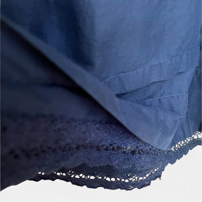 Old Navy Long Midi Skirt With Lace Trim, 100% Cotton, Dark Blue, Size M