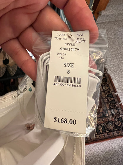 NWT WHBM White Strapless Mini Dress, size 8