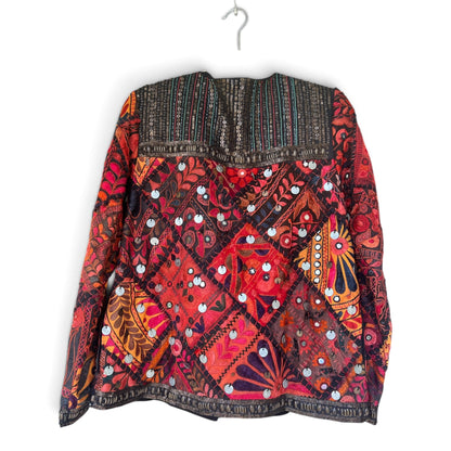 Free People *Rare* “Folk Rock” Embroidered Patchwork Mirror Jacket, Size L