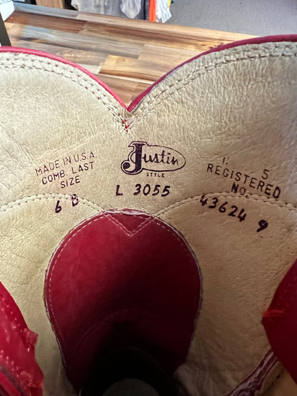Red Justin Roper Western Boots, size 6