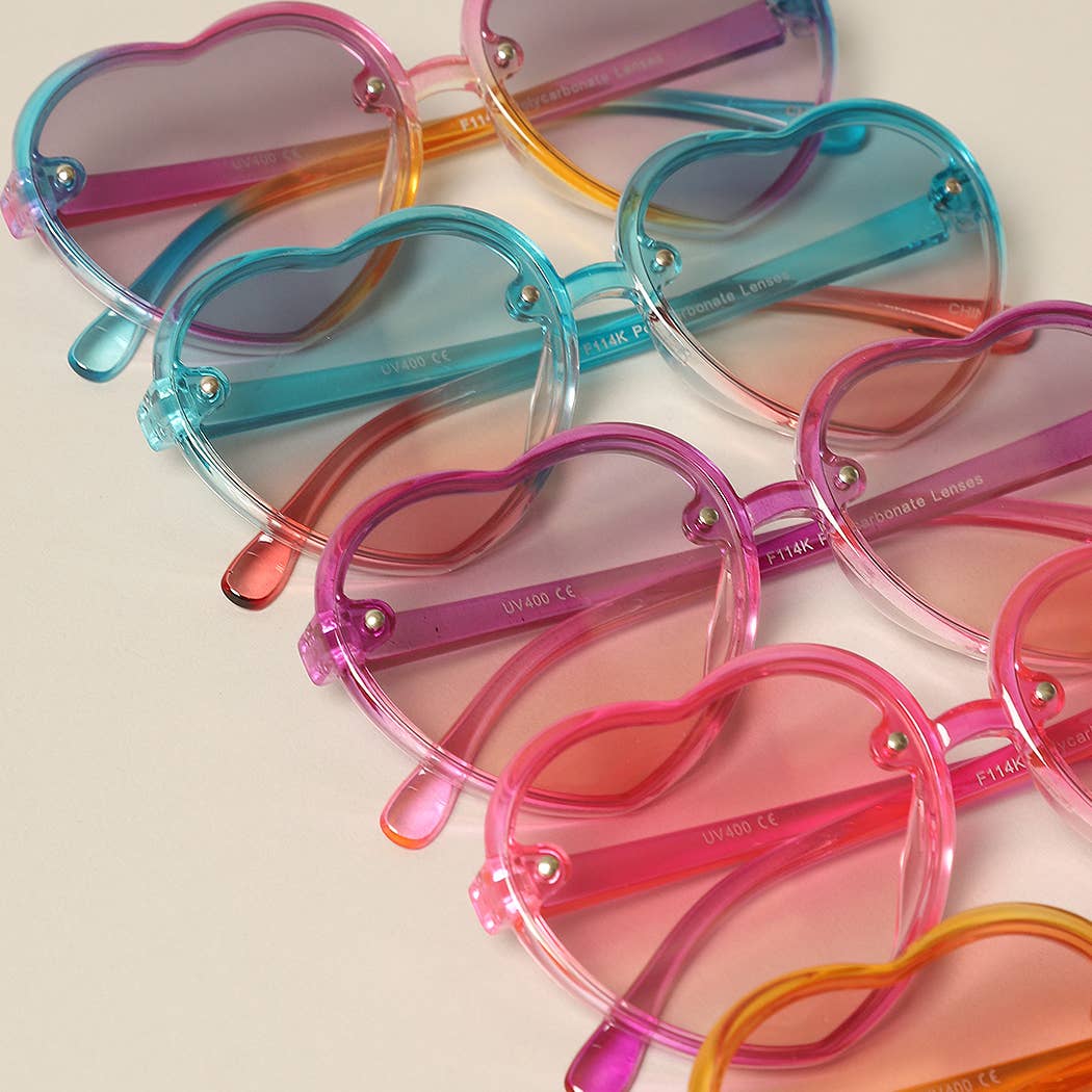 Kid's Heart Shaped Gradient Sunglasses