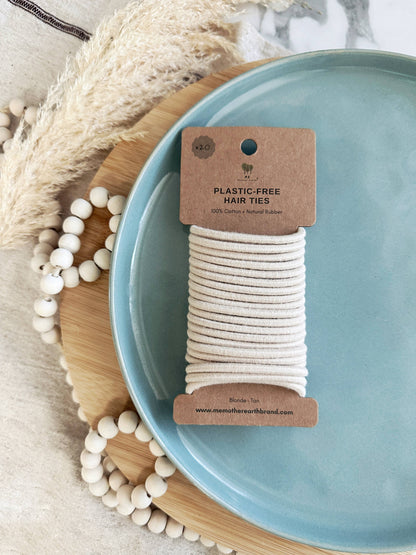 Organic Cotton + Natural Rubber Hair Ties / Elastics / Pony Tail Holders / Earth Friendly