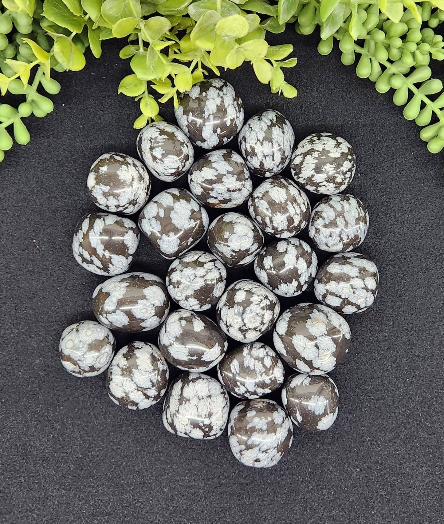 Snowflake Obsidian Tumbled Stone for Persistence in Difficult Times (+ Dirty Witch pouch!)