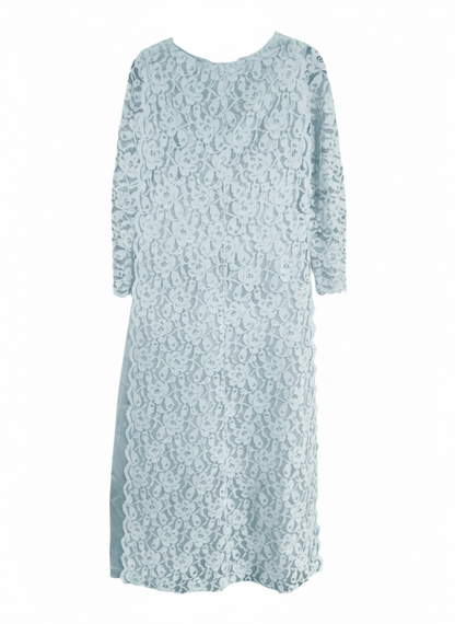 Blue 1960s Gown with Lace Floor-Length Cape, size xs