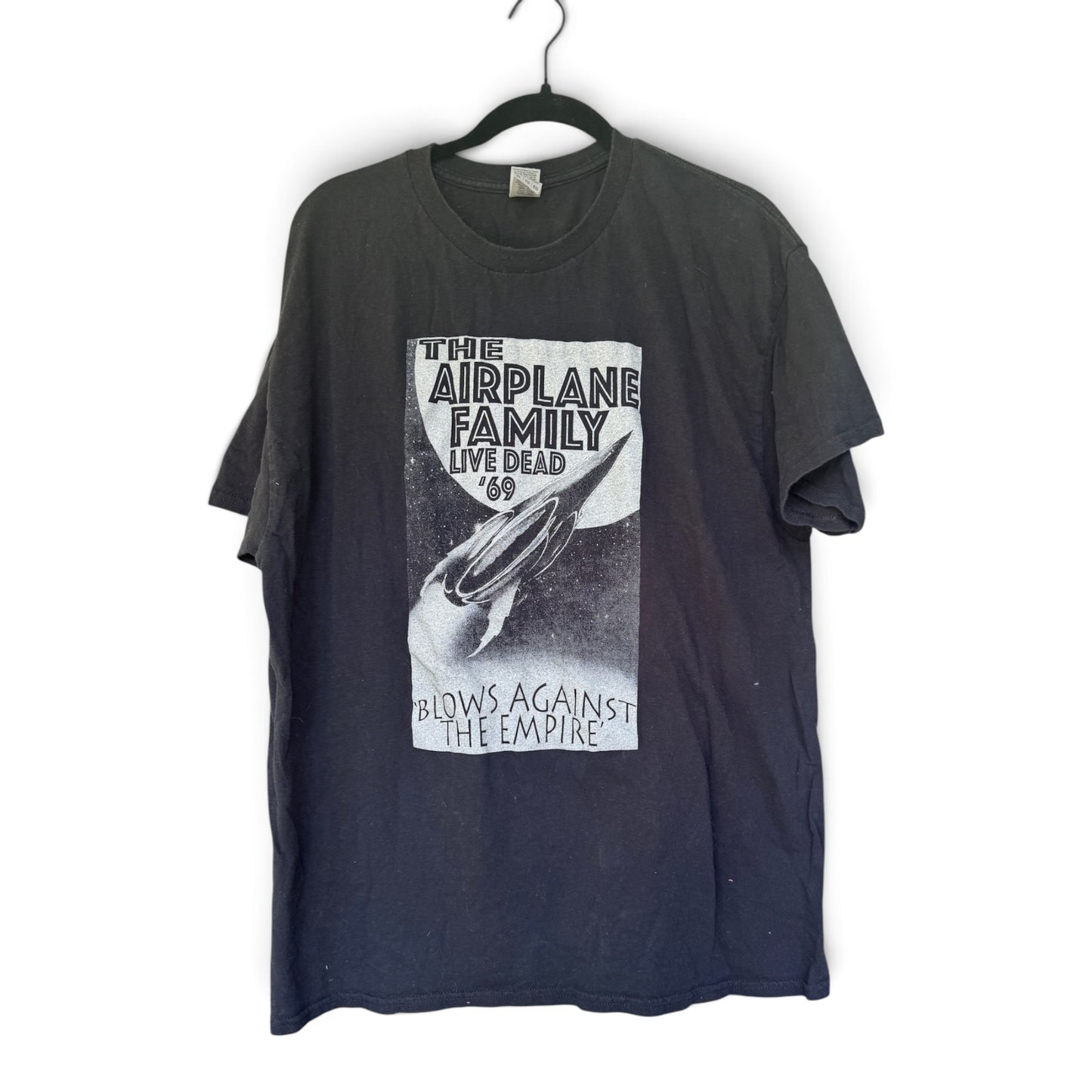 Airplane Family & Live Dead ‘69 Black Gildan Band Concert T-Shirt, XL
