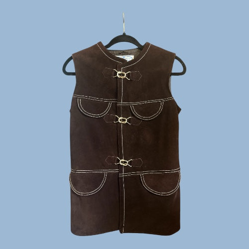 Brown Suede Vintage 60s Vest