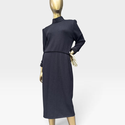 Vintage St. John by Marie Gray, Cutout Back Dress, Black Santana Knit, Size M