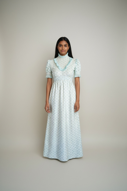 Eyelet Vintage 70’s Maxi-Length Prairie Dress, size s