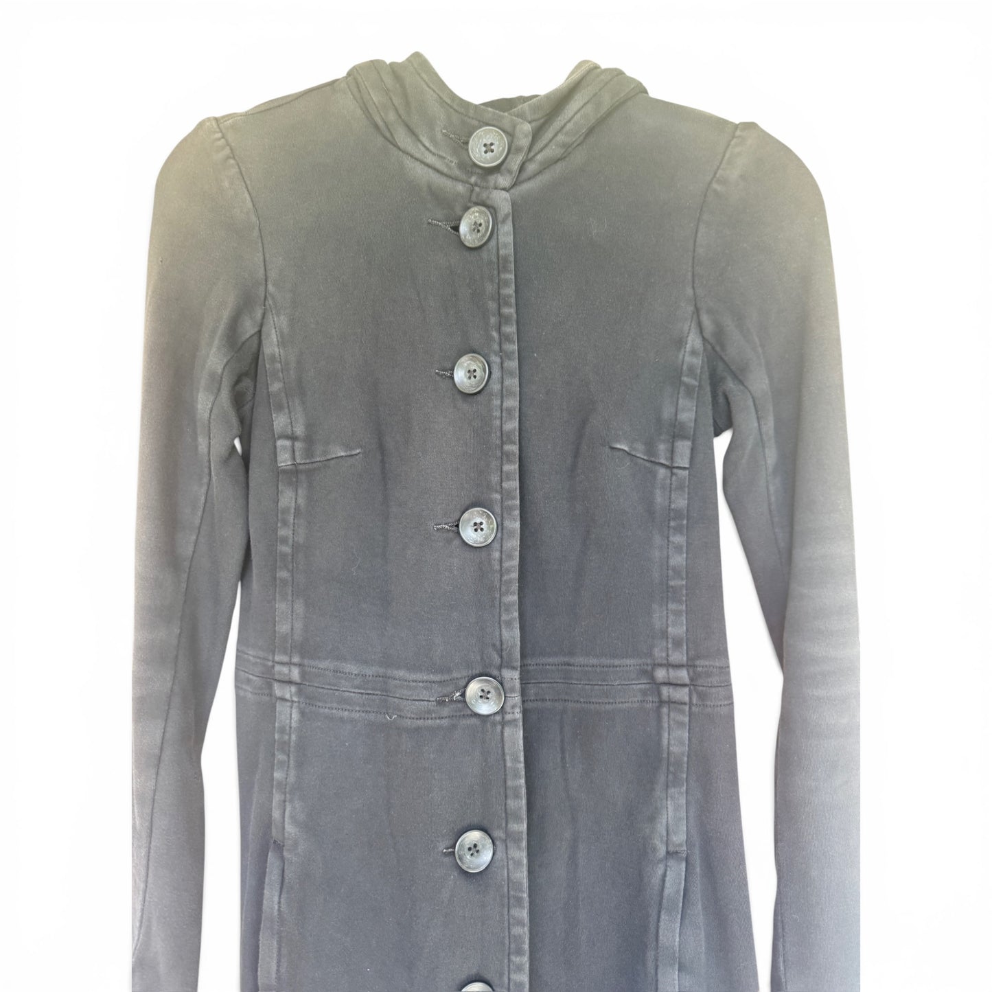 James Perse Vintage Long Hooded Sweatshirt Coat / Jacket, Size 1 (S)