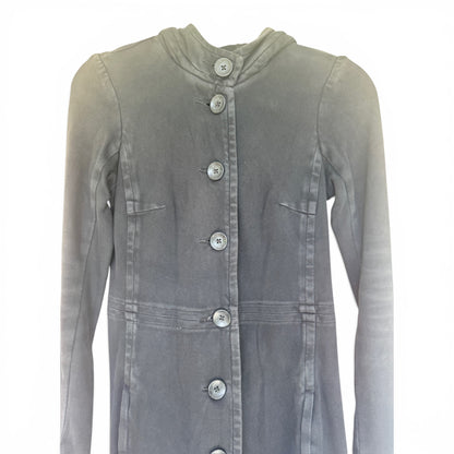 James Perse Vintage Long Hooded Sweatshirt Coat / Jacket, Size 1 (S)