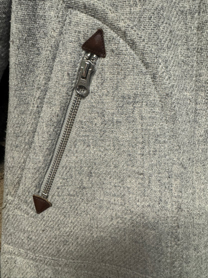 J. Crew Stadium Cloth Coat, Nello Gori, Faux Fur Hood, size 2