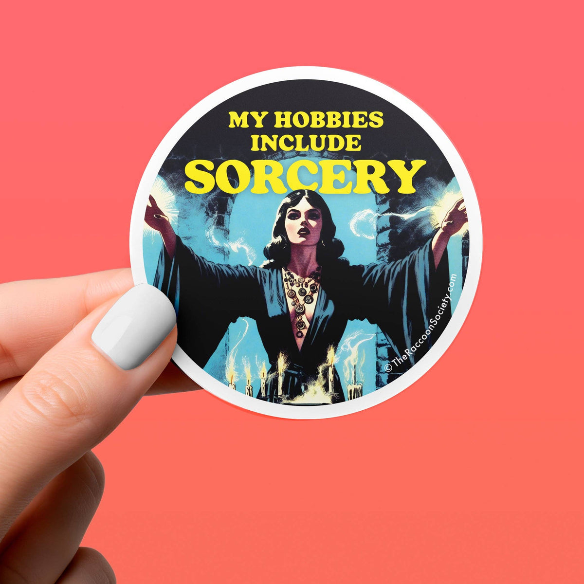 Funny Sticker - My Hobbies Include Sorcery - Retro, Witchy