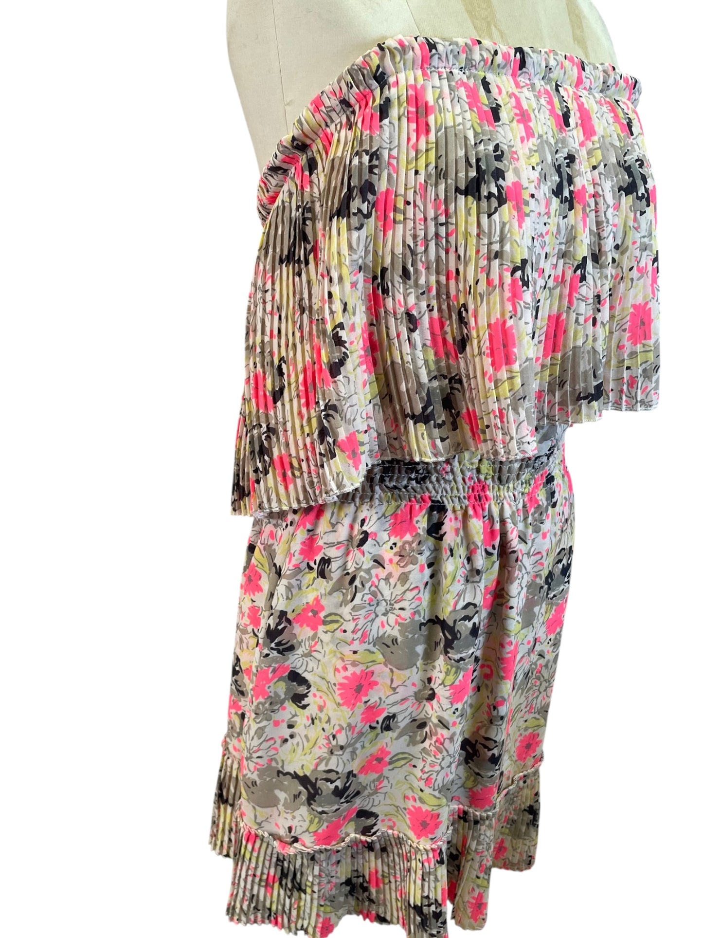 Parker Strapless Ruffle Mini Dress, size large