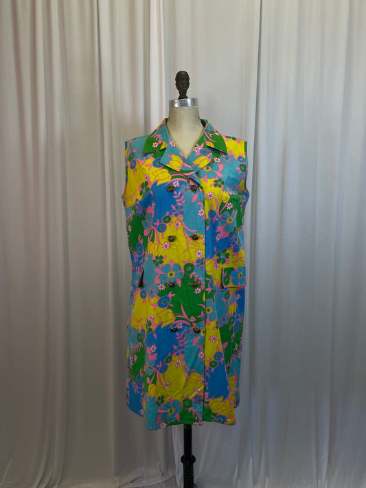 Vintage 60s Psychedelic Dress, size m