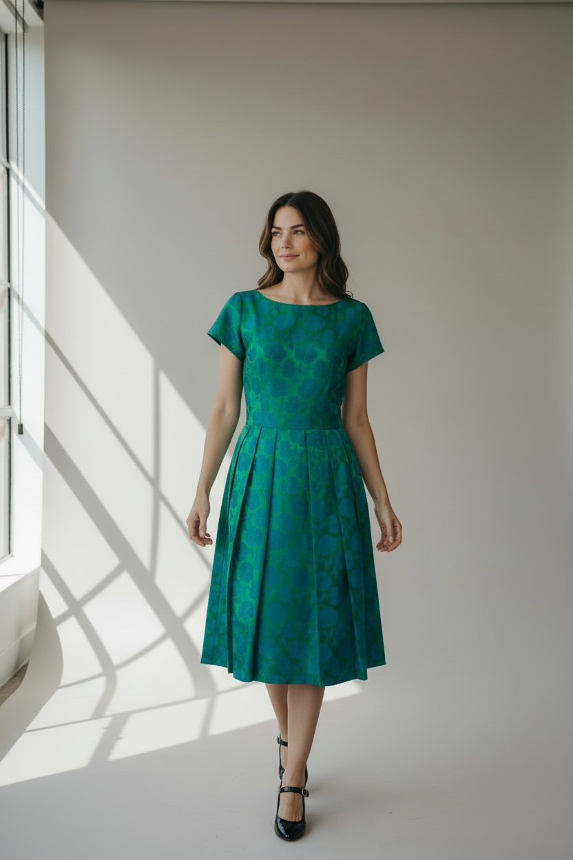 Vintage 1950’s Blue/Green Formal Dress, size s